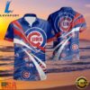 MLB Iconic Stripes And Floral Accents Chicago Cubs Aloha Hawaiian Shirt
