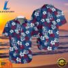 MLB LA Dodgers Floral Emblem Aloha Shirt Classic Red And Blue