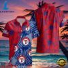 MLB Red And Blue Texas Rangers Emblem Hot Summer Hawaiian Shirt â€“ Tropical Vibes Edition