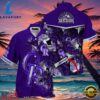 MLB Rockies Customizable Name Purple Leaves Hot Summer Hawaiian Shirt