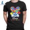 Mickey Mouse Love New York Giants Autism Its Ok To Be Different T-shirt