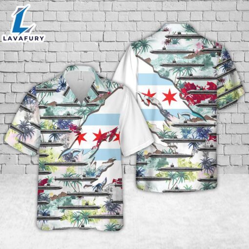 Navy USS Chicago (SSN-721) Hawaiian Shirt  – Veteran Hawaiian Shirt