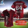 NFL Name And Number Atlanta Falcons Personalized Baseball Jersey For Fans 3 NFL Name And Number Atlanta Falcons Personalized Baseball Jersey