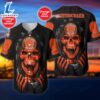 NFL Skull Cleveland Browns Personalized Baseball Jersey For Fans 2 NFL Skull Cleveland Browns Personalized Baseball Jersey