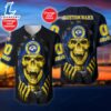 NFL Skull Los Angeles Rams Personalized Baseball Jersey For Fans 2 NFL Skull Los Angeles Rams Personalized Baseball Jersey