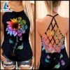 Pride Color Water Sugar Skull Criss-cross Tank Top