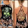 Pride Green Butterfly Sugar Skull Criss-cross Tank Top 3 Pride Green Butterfly Sugar Skull Criss-cross Tank Top