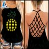 Pride Pineapple Skull Criss-cross Tank Top