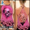 Pride Pink Skull Criss-cross Tank Top