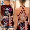 Pride Red Love Girl Sugar Skull Criss-cross Tank Top 3 Pride Red Love Girl Sugar Skull Criss-cross Tank Top