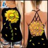 Pride You Are My Sun Flower Skull Criss-cross Tank Top