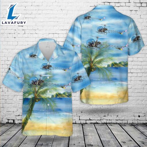 US Army Bell 47 Hawaiian Shirt  For Dad