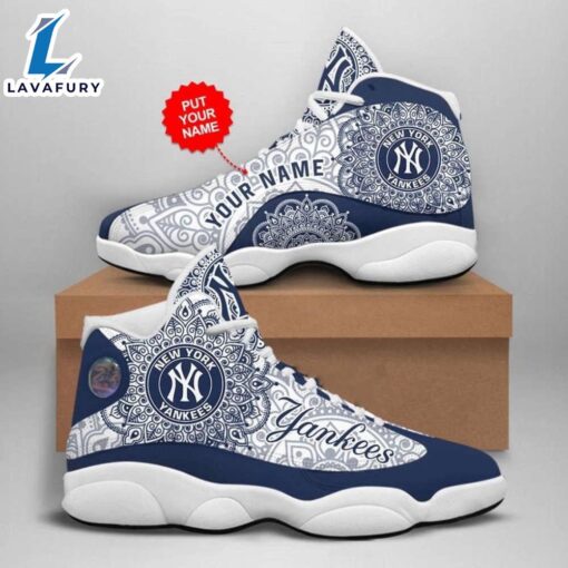 MLB New York Yankees Custom Name Air Jordan 13 Shoes
