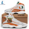 NCAA Miami Hurricanes Custom Name Air Jordan 13 Shoes 3 NCAA Miami Hurricanes Custom Name Air Jordan 13 Shoes