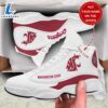 NCAA Washington State Cougars Custom Name White Red Air Jordan 13 Shoes 2 NCAA Washington State Cougars Custom Name White Red Air Jordan 13 Shoes