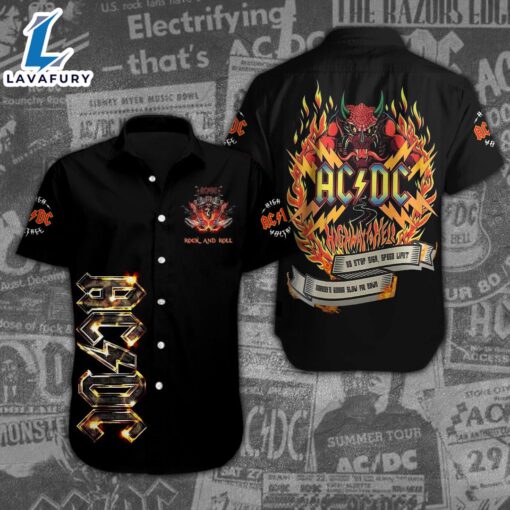 ACDC Short Sleeve Dress Shirt For Man And Women – Music Hawaiian Shirt