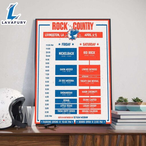 A Festival For We The People Rock The Country Live In Livingston LA April 4-5 2025 Poster Canvas