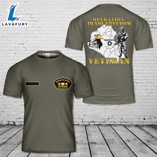 Custom Name Operation Iraqi Freedom T-Shirt 3D 4th Of July Shirt