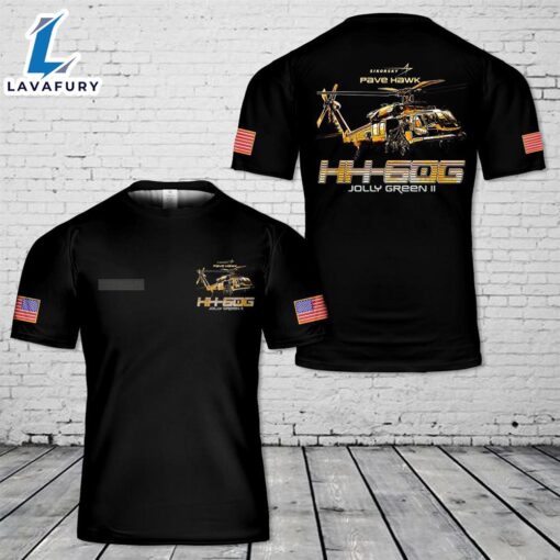 Custom Name Pave Hawk HH-60G Search and Rescue Helicopter T-Shirt 3D 4th Of July Shirt