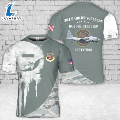 Custom Name Puerto Rico Air National Guard 198th Airlift Squadron WC-130H Hercules T-Shirt 3D 1 4th Of July Shirt