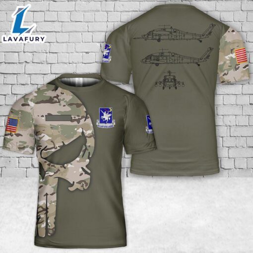 Custom Name Sikorsky UH-60 Black Hawk 3D T-Shirt 4th Of July Shirt