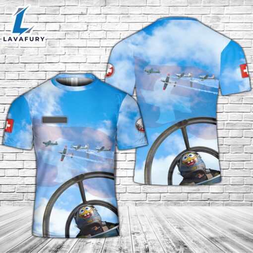 Custom Name Switzerland P3 Flyers Civilian aerobatic display team T-Shirt 3D 4th Of July Shirt