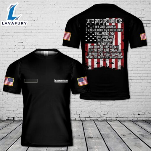 Custom Name United States Coast Guard Man – I Will Save Them T-Shirt 3D 4th Of July Shirt