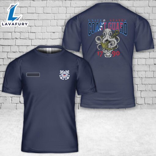 Custom Name US Coast Guard 1790 T-Shirt 3D 4th Of July Shirt