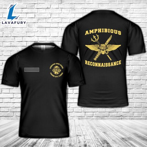 Custom Name US Marine Corps Combatant Diver School Panama City, FL T-Shirt 3D 4th Of July Shirt