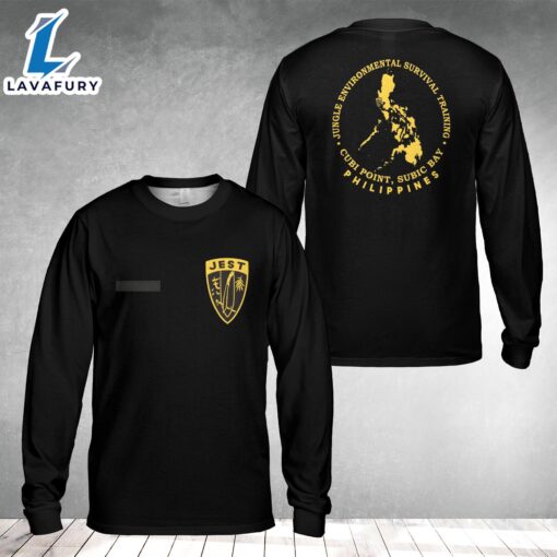 Custom Name US Marine Corps JEST School Philippines AOP Long Sleeve Shirt 4th Of July Shirt