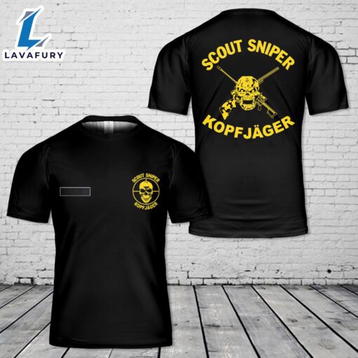 Custom Name US Marine Corps Scout Sniper Kopfjager T-Shirt 3D 4th Of July Shirt
