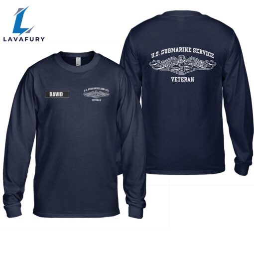 Custom Name U.S. Submarine Service Veteran AOP Long Sleeve Shirt 4th Of July Shirt