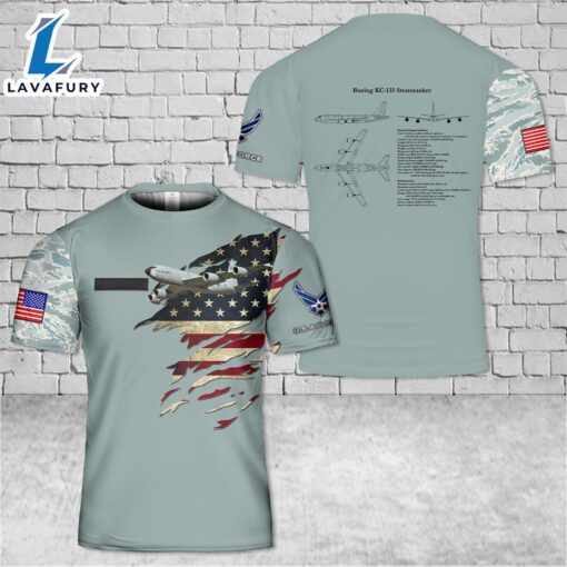 Custom Name USAF Boeing KC-135 Stratotanker 3D T-shirt 4th Of July Shirt