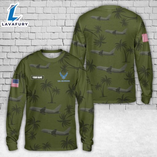 Custom Name USAF Boeing KC-46A Pegasus AOP Long Sleeve Shirt 4th Of July Shirt