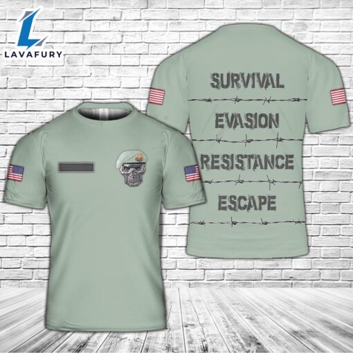 Custom Name USAF SERE Specialist Survival Evasion Resistance Escape 3D -TShirt 4th Of July Shirt