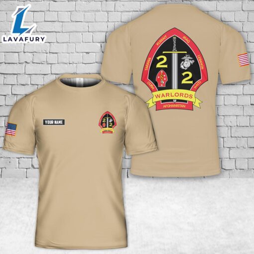 Custom Name USMC 2nd Battalion, 2nd Marines 3D T-Shirt 4th Of July Shirt