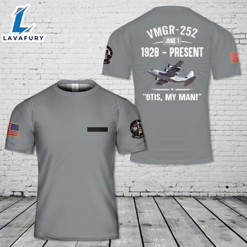 Custom Name USMC Marine Aerial Refueler Transport Squadron 252 (VMGR-252) 3D T-Shirt 4th Of July Shirt