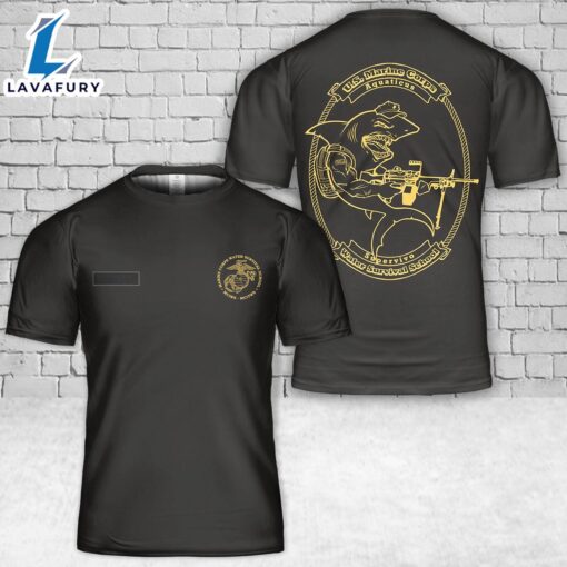 Custom Name USMC Water Safety Survival Instructor and Trainer T-Shirt 3D 4th Of July Shirt