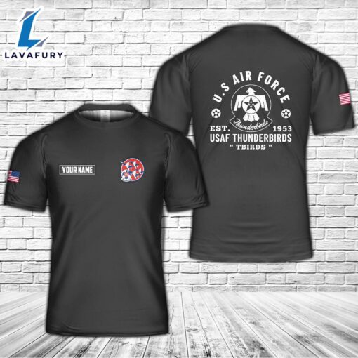 Custom Name Vintage USAF Thunderbirds TBIRDS T-Shirt 3D 4th Of July Shirt
