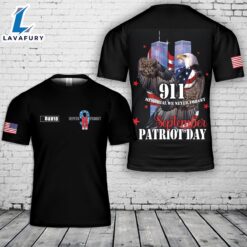 Custom Name We Will Never Forget 911 3D T-Shirt 4th Of July Shirt