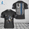 Custom Name Welder Thin Blue Line Flag 3D T-Shirt 4th Of July Shirt 2 Custom Name Welder Thin Blue Line Flag 3D T-Shirt