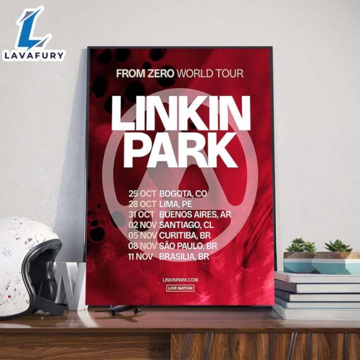 Linkin Park From Zero World Tour 2025 South America Dates List Poster Canvas
