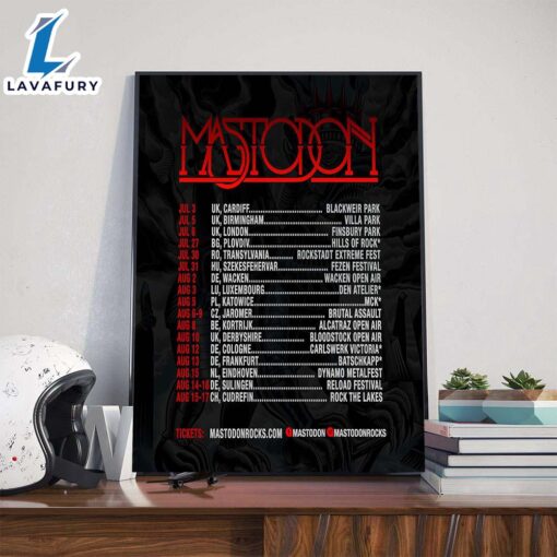 Mastodon EU And UK Tour 2025 Dates List Poster Canvas