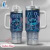 NFL Indianapolis Colts Stitch Glitter Custom Stanley Quencher 40oz Stainless Steel Tumbler With Handle