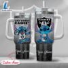 NFL Las Vegas Raiders Stitch Glitter Custom Stanley Quencher 40oz Stainless Steel Tumbler With Handle - Stitch Tumbler 40OZ 3 NFL Las Vegas Raiders Stitch Glitter Custom Stanley Quencher 40oz Stainless Steel Tumbler With Handle
