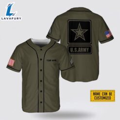 Personalized US Army Rank Veteran Baseball Jersey