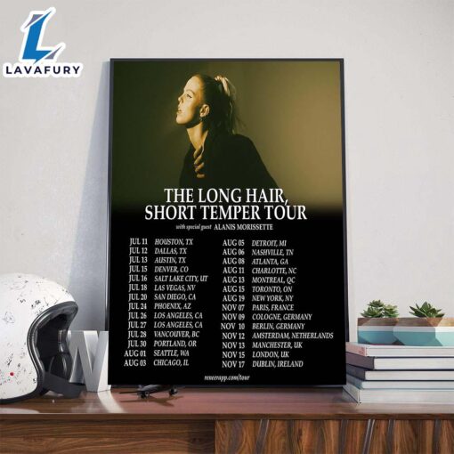 Renee Rapp The Long Hair Short Temper Tour 2025 Dates List Across North America And Europe With Special Guest Alanis Morissette Poster Canvas