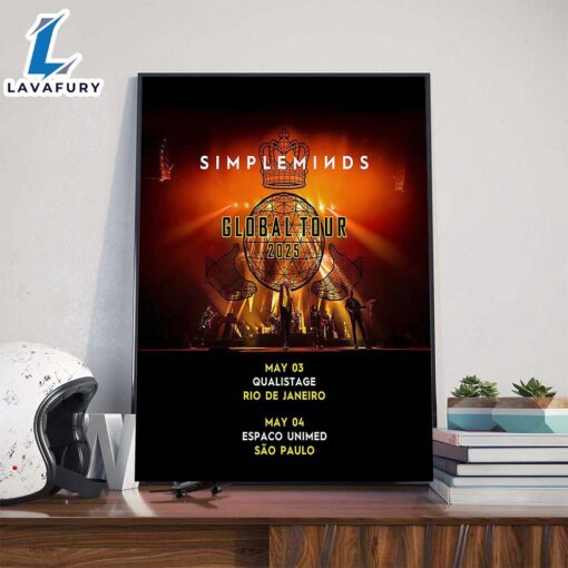 Simple Minds Global Tour 2025 Performing 2 Shows In Brazil Poster Canvas