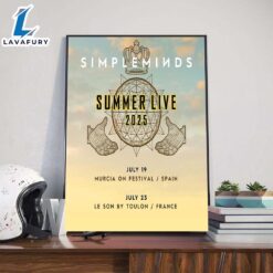 Simple Minds Summer Live 2025 To Perform In Spain And France On July 19-23 Poster Canvas