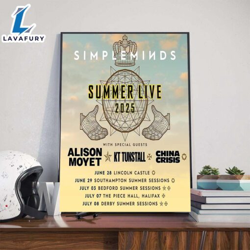 Simple Minds Summer Live 2025 UK Summer Tour Dates List With Special Guests Alison Moyet KT Tunstall And China Crisis Poster Canvas